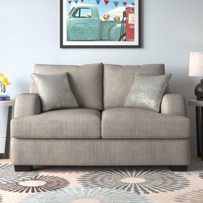 Hokku Designs Brayland 65" Recessed Arm Loveseat w/ Reversible Cushions Polyester in Gray | 40 H x 65 W x 40 D in | Wayfair