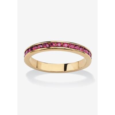 Women's Yellow Gold Plated Simulated Birthstone Eternity Ring by PalmBeach Jewelry in October (Size 10)