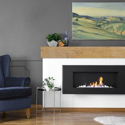 Ekena Millwork Knotty Pine Faux Wood Fireplace Mantel in Black | 6 H x 84 W x 10 D in | Wayfair MANUKP06X10X84BM