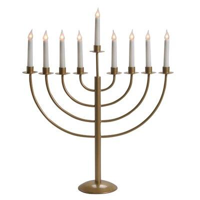 The Holiday Aisle® Electric Menorah Metal in Yellow, Size 22.0 H x 19.0 W in | Wayfair HLDY7735 38049500