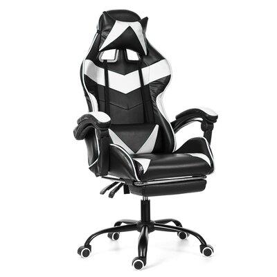 KingSo PC & Racing Game Chair Upholstered/Leather in White, Size 47.24 H x 25.19 W x 18.11 D in | Wayfair WFYDENG0217