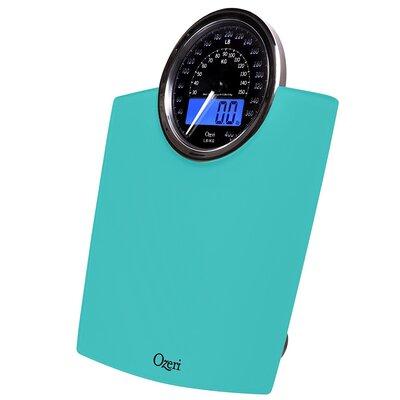 Ozeri Rev Digital Bathroom Scale w/ Electro-Mechanical Weight Dial in Blue, Size 1.0 H x 14.0 W x 13.5 D in | Wayfair ZB19-T
