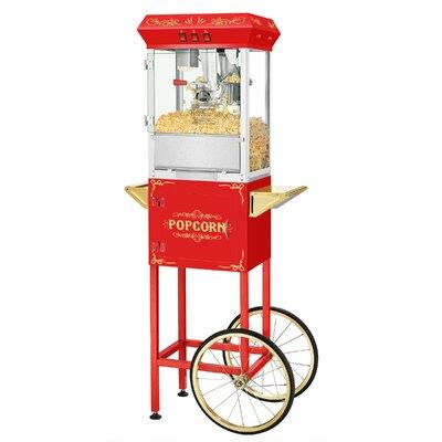 Superior Popcorn Company 8 Oz. Movie Night Popcorn Popper Machine w  Cart, Stainless Steel | 60 H x 26 W x 16 D in | Wayfair M030814