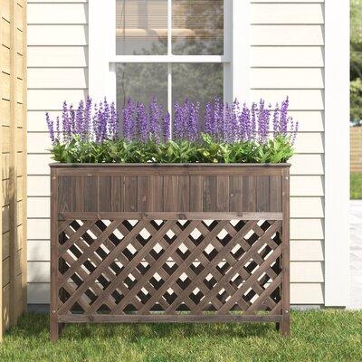 Sand & Stable™ Peyton Wood Elevated Planter Wood in Brown, Size 35.5 H x 15.75 D in | Wayfair V10-464