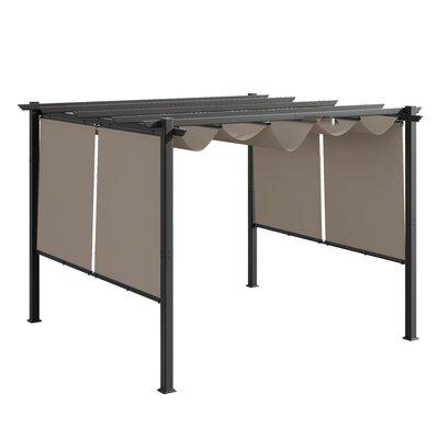 Sol 72 Outdoor™ Thibodeau 10' W × 10' D Aluminum Pergola w/ Canopy Aluminum/Metal in Black/Gray | 86.61 H x 118.11 W x 118.11 D in | Wayfair