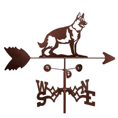 Millwood Pines Vanille German Shepherd Dog Weathervane Metal/Steel in Brown/Gray | 30 H x 21 W x 15.5 D in | Wayfair