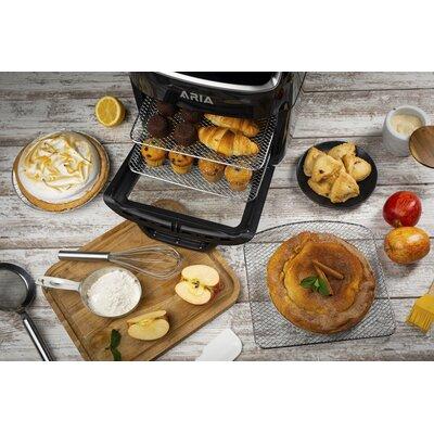 Aria Air Fryers 9.4 liter Oven w/ Rotating Rotisserie Stainless Steel in Black, Size 17.7 H x 15.2 W x 16.85 D in | Wayfair AAO-890