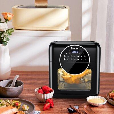 Costway 8-in-1 Air Fryer Digital Rotisserie Oven in Black, Size 14.0 H x 13.0 W x 13.5 D in | Wayfair EP24809US
