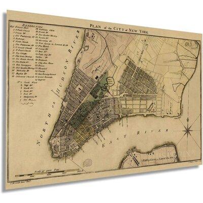 HISTORIC PRINTS 1789 Plan of New York City Map Print - Unframed Graphic Art Print on Paper in White | 24 H x 36 W x 0.1 D in | Wayfair