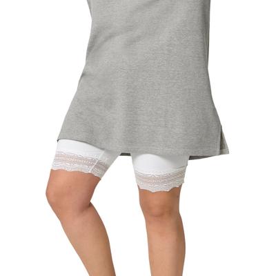 Plus Size Women's Lace Hem Bike Shorts by ellos in White (Size 18/20)