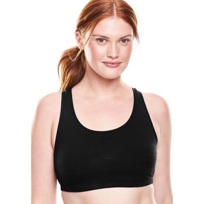 Plus Size Women's Leading Lady® Serena Low-Impact Wireless Active Bra 0514 by Leading Lady in Black (Size 40 B/C/D)
