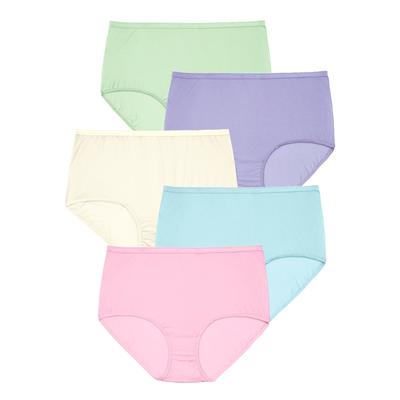 Plus Size Women's 5-Pack Nylon Full-Cut Brief by Comfort Choice in Pastel Pack (Size 9) Underwear