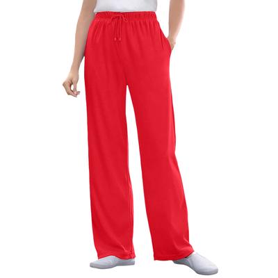 Plus Size Women's Sport Knit Straight Leg Pant by Woman Within in Vivid Red (Size 5X)