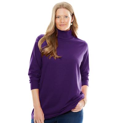 Plus Size Women's Perfect Long-Sleeve Turtleneck Tee by Woman Within in Radiant Purple (Size 5X) Shirt