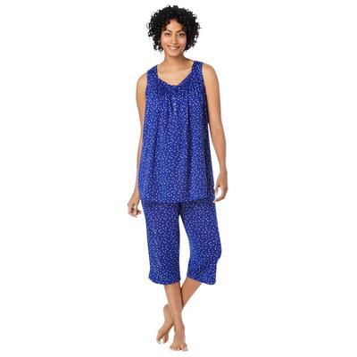 Plus Size Women's Cooling Pajamas by Dreams & Co. in Ultra Blue Dot (Size 38/40)