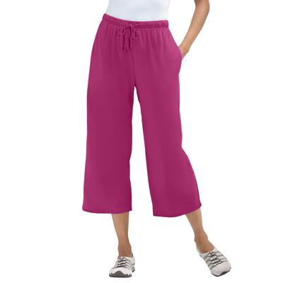 Plus Size Women's Sport Knit Capri Pant by Woman Within in Raspberry (Size 1X)
