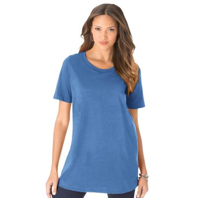 Plus Size Women's Crewneck Ultimate Tee by Roaman's in Horizon Blue (Size 4X) Shirt