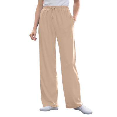 Plus Size Women's Sport Knit Straight Leg Pant by Woman Within in New Khaki (Size 6X)