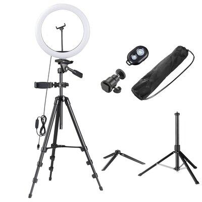 Yescom 12Inch LED Ring Light 3 Tripod Stand Selfie Stick Dimmable w/ 2 Adjustable Phone Holder Carry Bag Remote Control For Photo Video Tiktok Livesteam Ma