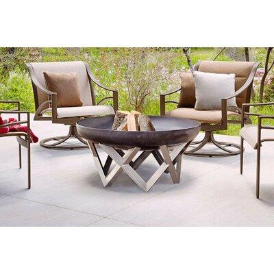 Wrought Studio™ Corsica Wood Burning Fire Pit Stainless Steel/Steel in Gray/Brown | 18 H x 38 W x 38 D in | Wayfair