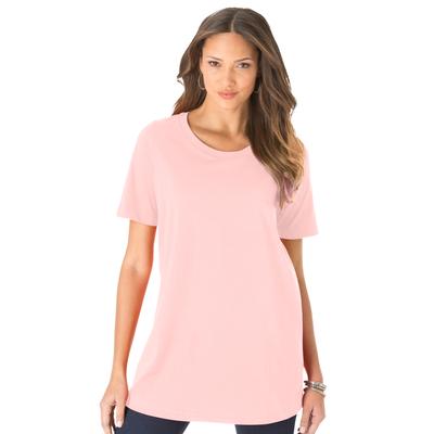 Plus Size Women's Crewneck Ultimate Tee by Roaman's in Soft Blush (Size L) Shirt