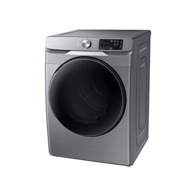 Samsung 7.5 Cu. Ft. Smart Electric Stackable Dryer w/ Sensor Dry in Platinum in Gray, Size 38.7 H x 27.0 W x 31.5 D in | Wayfair DVE45R6100P