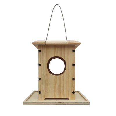 Gracie Oaks Hanging Wood Bird Feeder House Decor DIY Toy Kit Art Craft Build Nest Project Wood in Brown | 7.9 H x 7.9 W x 5.9 D in | Wayfair