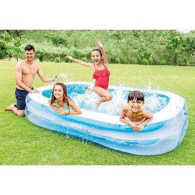 Intex Swim Center 198 Gallon Inflatable Family Swimming Pool Plastic in Blue | 22 H x 69 W x 103 D in | Wayfair 6 x 56483EP
