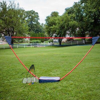 Triumph Sports Triumph Patriotic Portable Badminton Set w/ Freestanding Base Sets Up On Any Surface In Seconds Vinyl/ in Blue/Red/White | Wayfair