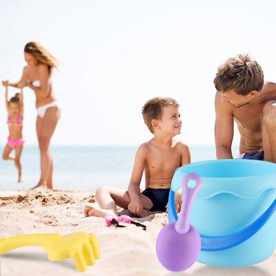 ELEOPTION Beach Toys Set Beach Sandcastle Toys(Set Of 3 Pcs) Plastic in Blue/Indigo/Yellow | 7 H x 7 W x 3.93 D in | Wayfair ELE-949