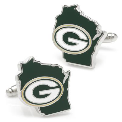 Green Bay Packers Team State Shaped Cufflinks
