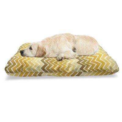 East Urban Home Ambesonne Chevron Pet Bed, Pattern w/ Zigzag Yellow Ombre Birthday Celebration Parties Gatherings | 24 H x 39 W x 5 D in | Wayfair
