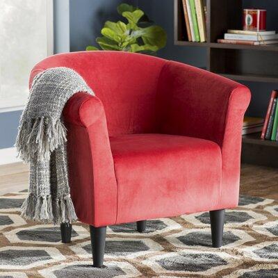 Barrel Chair - Zipcode Design™ Liam 32" W Barrel Chair Microfiber/Microsuede/Microfiber/Microsuede/Fabric in Red | 32 H x 32 W x 27.5 D in | Wayfair