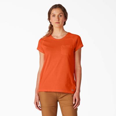 Dickies Women's Cooling Short Sleeve T-Shirt - Bright Orange Size M (SSF400)