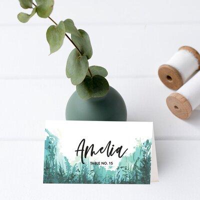 Koyal Wholesale Watercolor Forest Theme Table Tent Place Cards For Wedding Party Tables, Seating Name Place Cards, 56 Pack Paper | Wayfair