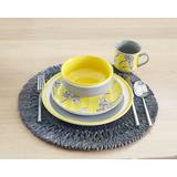 Baum Couleur 16 Piece Dinnerware Set Ceramic/Earthenware/Stoneware in Yellow | Wayfair COUL16Y