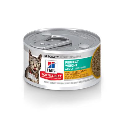 Hill's Science Diet Perfect Weight Roasted Vegetable and Chicken Medley Canned Cat Food, 2.9 oz.