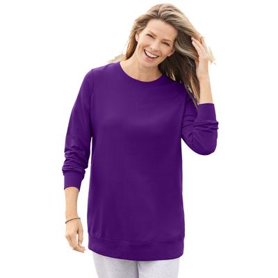 Plus Size Women's Fleece Sweatshirt by Woman Within in Radiant Purple (Size L)