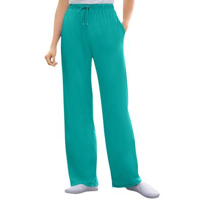 Plus Size Women's Sport Knit Straight Leg Pant by Woman Within in Waterfall (Size 6X)