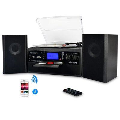 DIGITNOW Bluetooth Record Player Turntable w/ Stereo Speaker in Black, Size 11.2 H x 13.8 W x 20.9 D in | Wayfair M504
