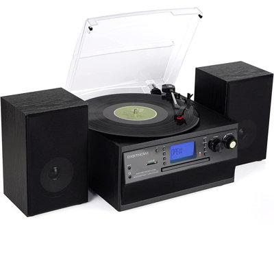 DIGITNOW Bluetooth Record Player Turntable w/ Stereo Speaker in Black | 11.2 H x 13.8 W x 20.9 D in | Wayfair M504