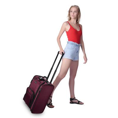 Byootique Beet Rolling Makeup Train Case Soft Sided Cosmetic Travel in Red | 11 D in | Wayfair 12MKC034-N46S-028
