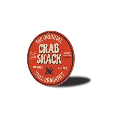 Lizton Sign Shop, Inc Food & Drink Aluminum Signs The Original Crab Shack Aluminum in Gray/Red | 18 H x 18 W x 0.06 D in | Wayfair 4809-AC18