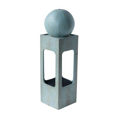 Dovecove Sphere Patio Floor Fountain w/ LED Lighting, Outdoor Water Fountain Decor For Home Garden, Deck, Porch - Yard Art Decoration, 13X13x44", An
