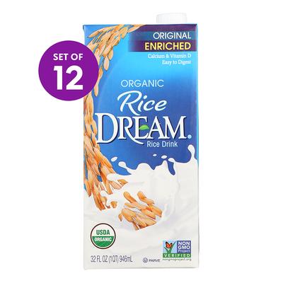 DREAM Milk & Milk Substitutes - Enriched Organic Original Rice Drink - Set of 12