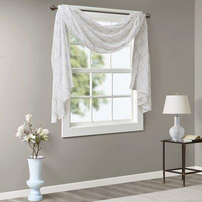 Charlton Home® Niord Solid Sheer Window Scarf Polyester in Gray | 144 H in | Wayfair CHRL6945 42396996
