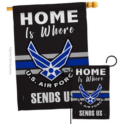 Breeze Decor Home Is Where 2-Sided Polyester 40 x 28 in. Garden Flag/House Flag in Black/Gray | 40 H x 28 W in | Wayfair