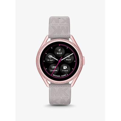 Michael Kors Access Gen 5E MKGO Pink-Tone and Logo Rubber Smartwatch Grey One Size