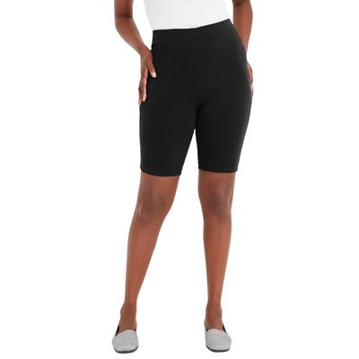 Plus Size Women's Everyday Stretch Cotton Bike Short by Jessica London in Black (Size 18/20)