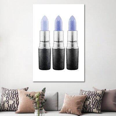 East Urban Home Lipstick III Blue by Amanda Greenwood - Gallery-Wrapped Canvas Giclée Metal | 60 H x 40 W x 1.5 D in | Wayfair